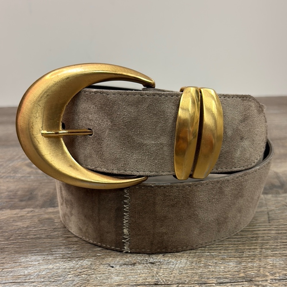 A. BROD Genuine Leather Wide Suede Belt XL Made in USA